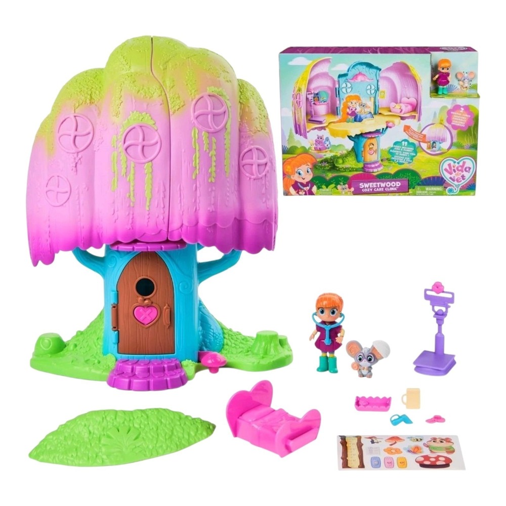 Vivid Sweetwood Cozy Care Animal Doctor Treehouse Playset Doll &‎ Accessories